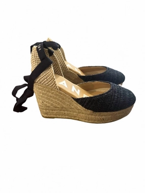 Women's Wedge Espadrilles In Navy Blue Street Fashion Neutral Vibe
