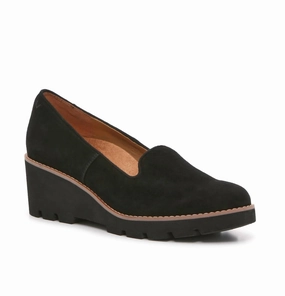 Women's Willa Wedge Shoes In Black Suede slim fit