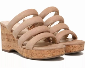 Women's Yuki Suede Wedge Sandals In Caramel Suede Boardwalk Glow Chic Appeal