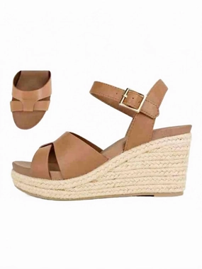 Women's Zelda Wedge Sandals In Cognac Photo Spot Silver Touch