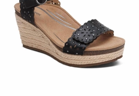 Women Sydney Cutout Wedge Sandal In Black Layer Step Stable Sole