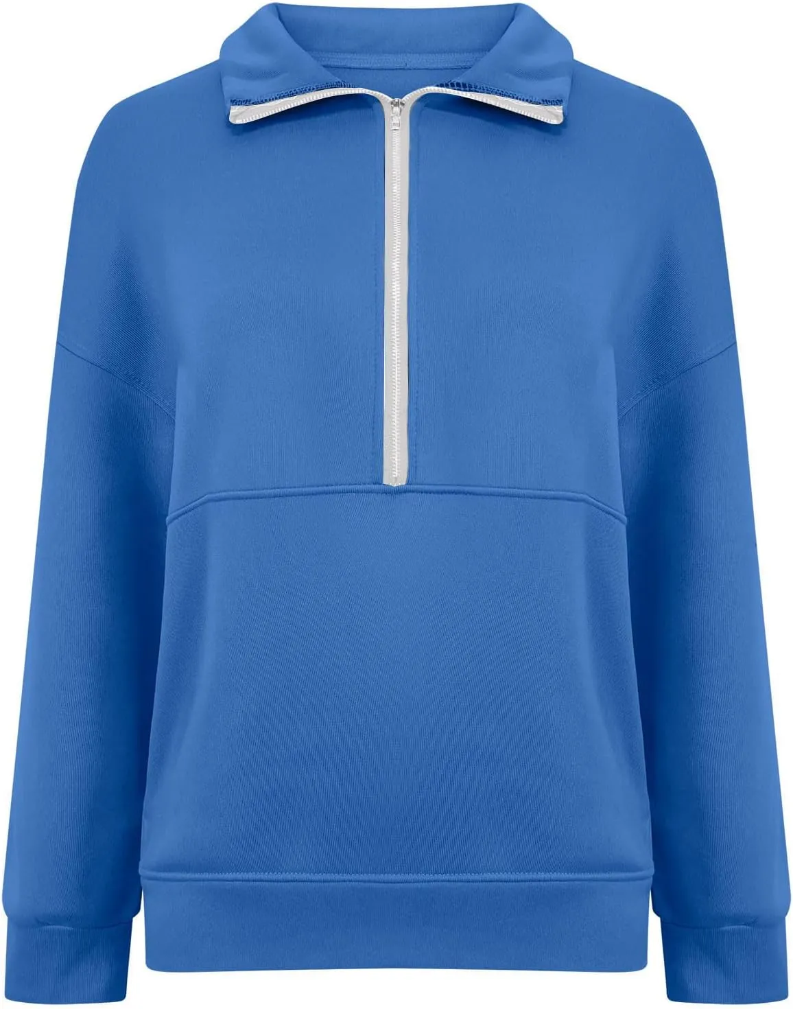 Womens 2025 Fashion Sweatshirts Oversized Half Zip Pocket Sweatshirt Casual Long Sleeve Pullover Tops