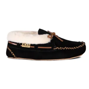 Women's Annie Moccasins In Black Classic Style Relaxed Office Shoes