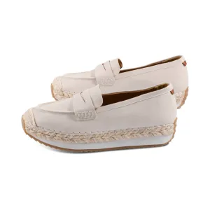 Women's Aviana Faux Leather Loafer In Bone Supportive Fit