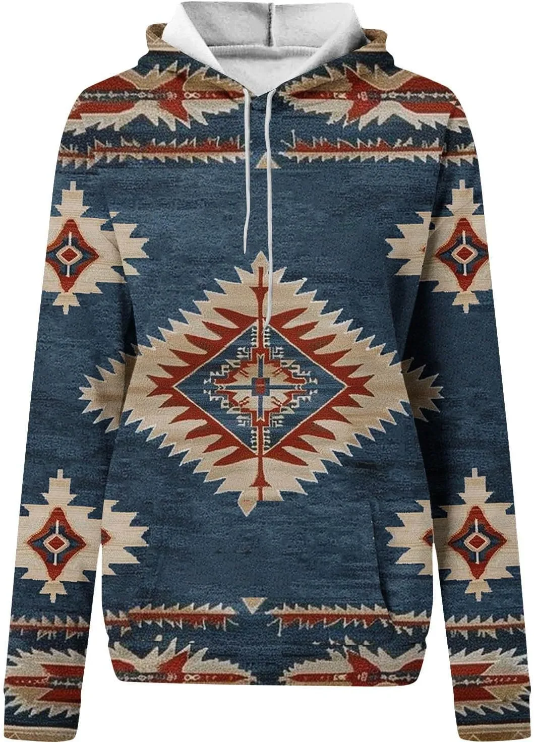 Womens Aztec Ethic Graphic Sweatshirt Western Shirts Hoodies Casual Fall Tops Pullover Cow Country Vintage Outfit