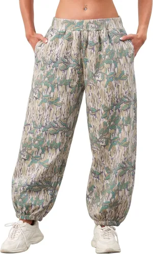 Women's Baggy Fleece Sweatpants Casual High Waisted Joggers Pants Fitted Sweat Pants with Pockets