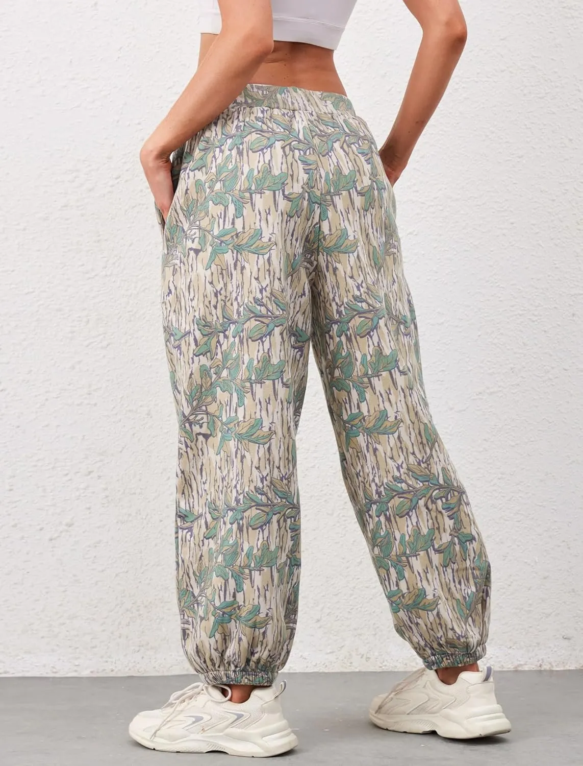 Women's Baggy Fleece Sweatpants Casual High Waisted Joggers Pants Fitted Sweat Pants with Pockets