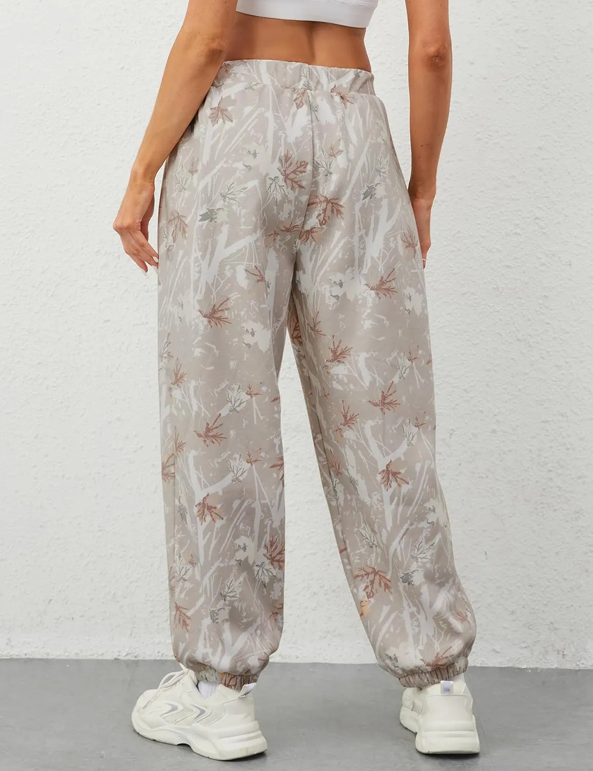 Women's Baggy Fleece Sweatpants Casual High Waisted Joggers Pants Fitted Sweat Pants with Pockets