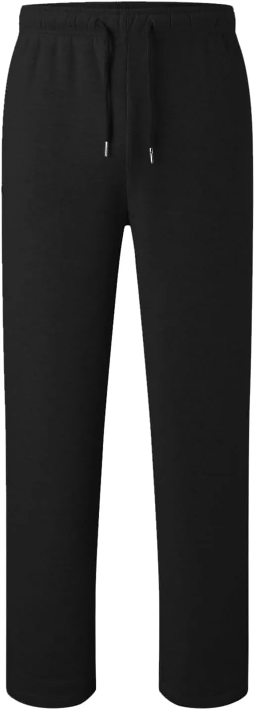 Women's Baggy Fleece Wide Leg Sweatpants Fleece Lined Soft Loose Open Bottom Joggers High Rise Workout Running Tall