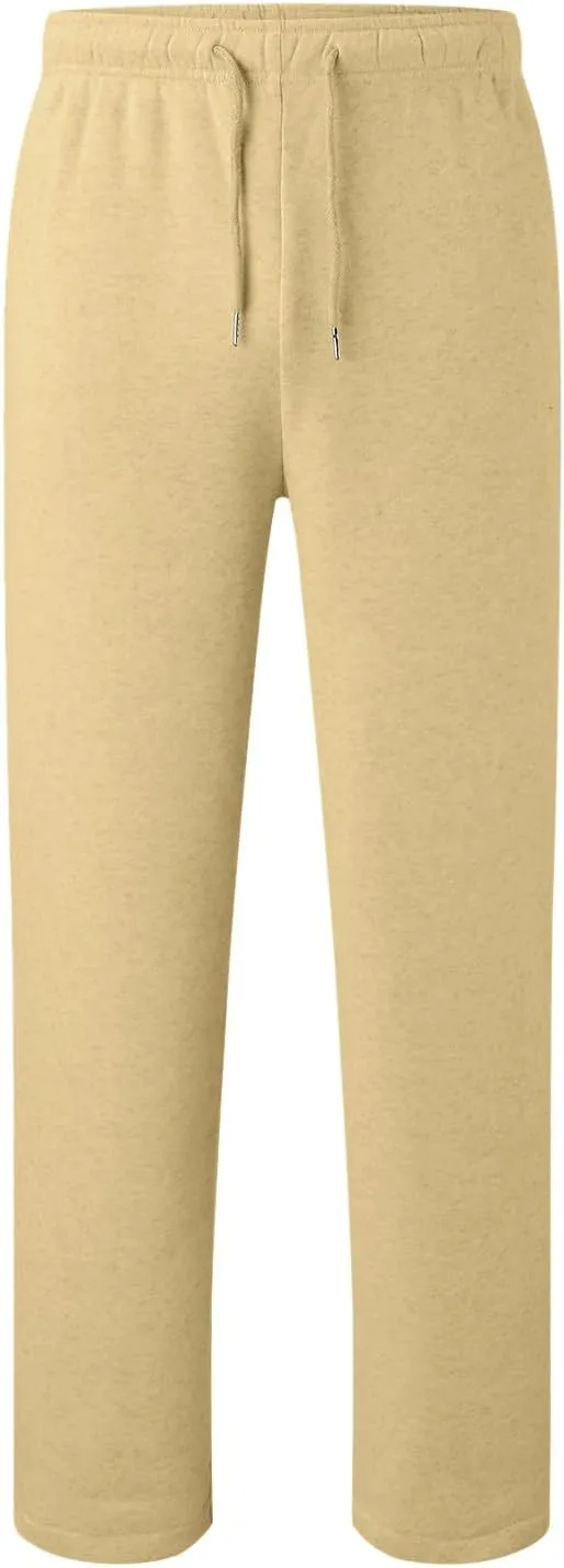 Women's Baggy Fleece Wide Leg Sweatpants Fleece Lined Soft Loose Open Bottom Joggers High Rise Workout Running Tall