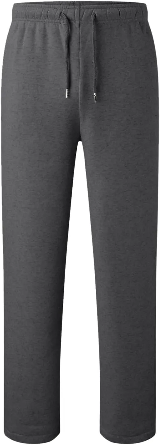 Women's Baggy Fleece Wide Leg Sweatpants Fleece Lined Soft Loose Open Bottom Joggers High Rise Workout Running Tall