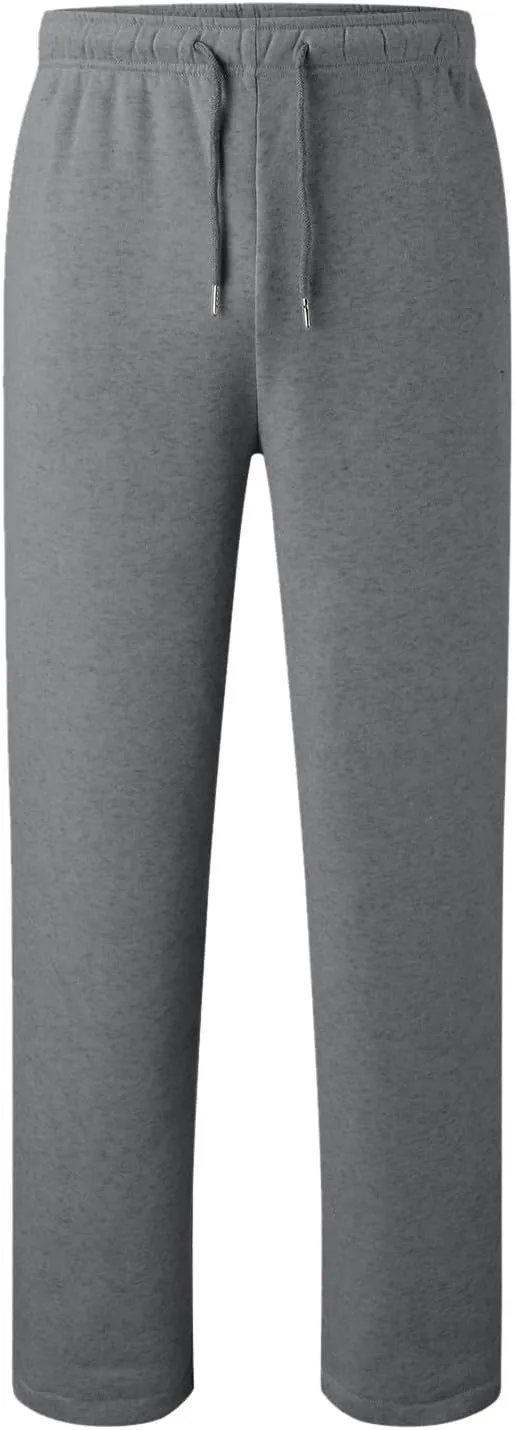Women's Baggy Fleece Wide Leg Sweatpants Fleece Lined Soft Loose Open Bottom Joggers High Rise Workout Running Tall