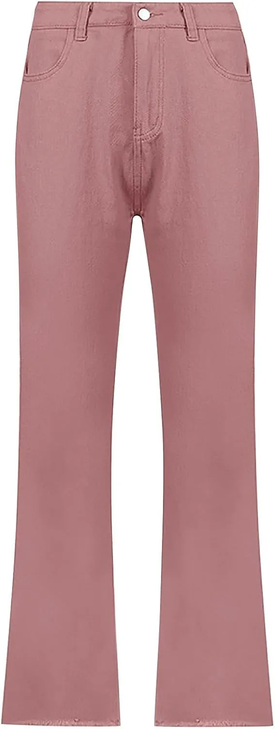 Women's Bell Bottom Jeans Slim Fit High Waisted Straight Pants Stretchy Flare Pants Boyfriend Jeans Fashion Outfits