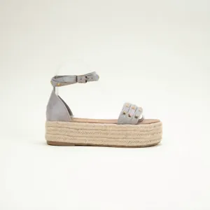 Film Look Women's Beloved Jute Espadrille Sandals In Grey