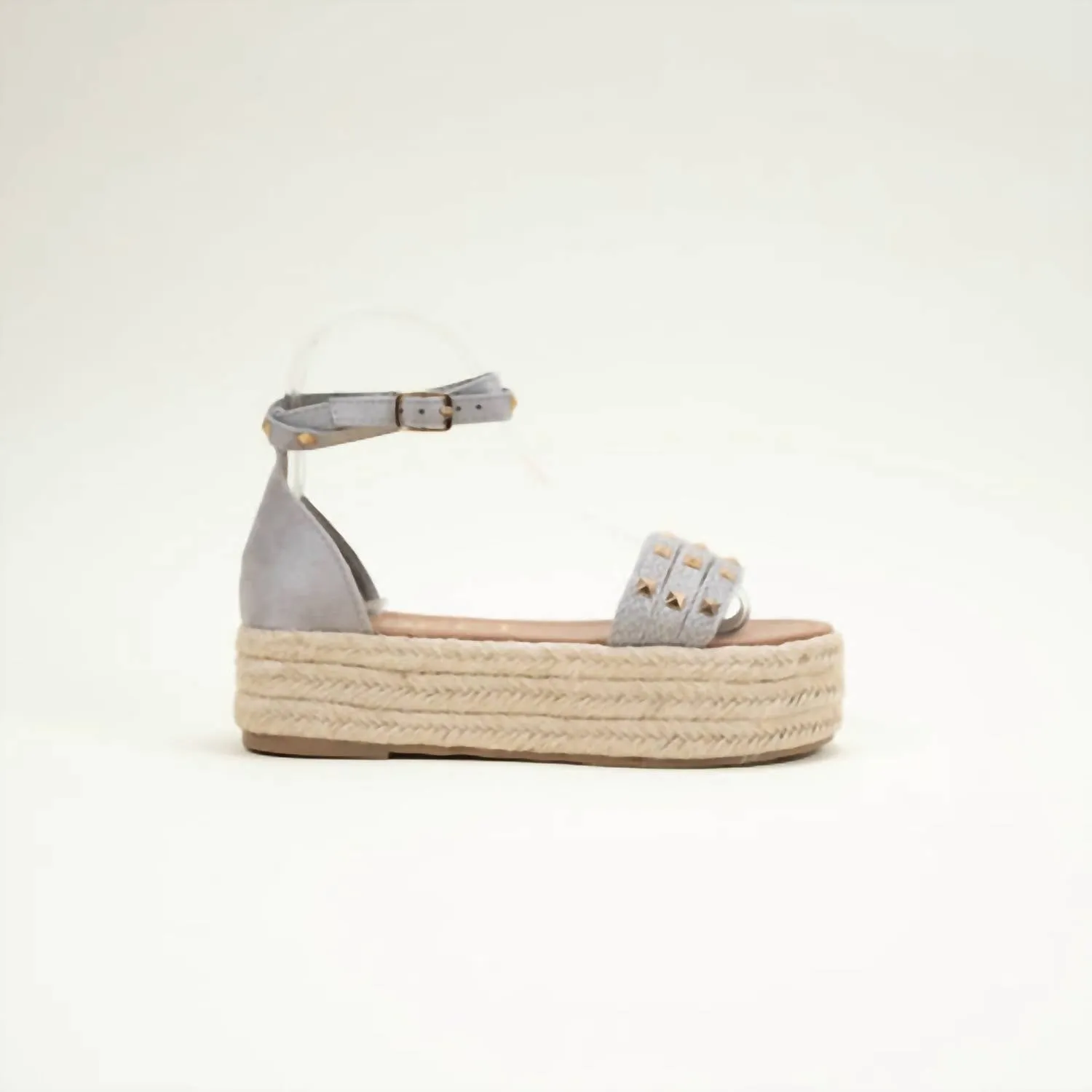 Film Look Women's Beloved Jute Espadrille Sandals In Grey