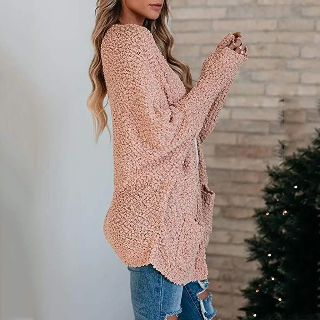 Womens Cardigan Long, Open Front Chunky Knit Sweaters Batwing Long Sleeve Fuzzy Knitted Jacket Coat Oversized Jummper