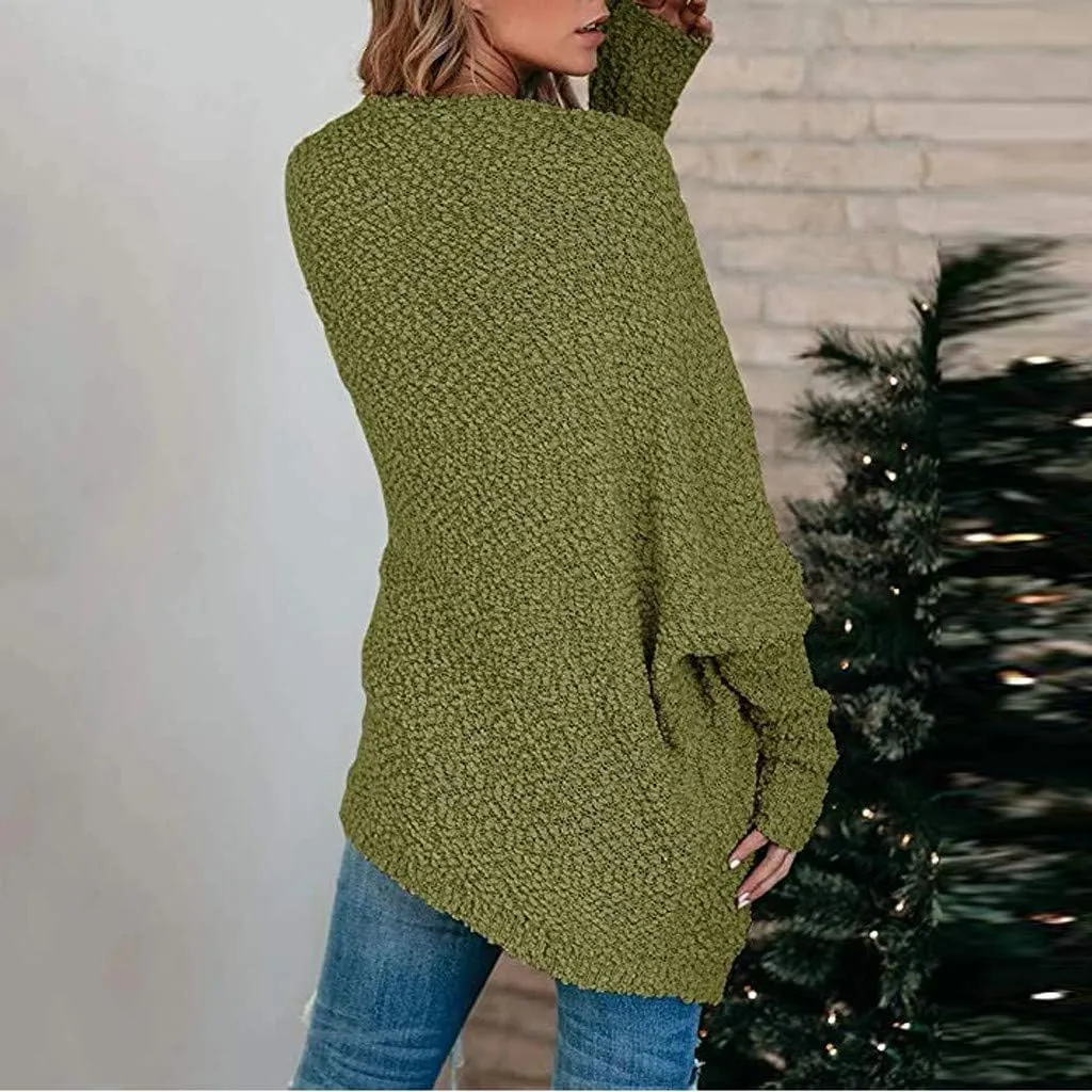 Womens Cardigan Long, Open Front Chunky Knit Sweaters Batwing Long Sleeve Fuzzy Knitted Jacket Coat Oversized Jummper
