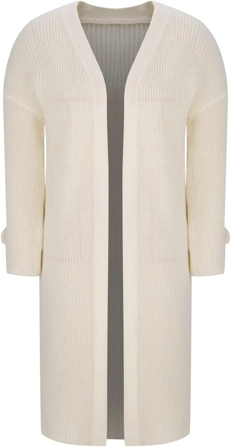 Women's Cardigan Plus Size Chunky Knit Open Front Long Sweater Casual Trendy Loose Breathable Soft Outerwear Clothes