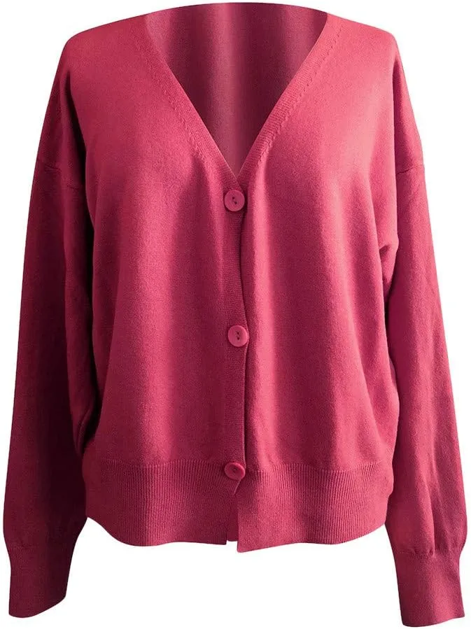 Womens Cardigan Sweaters, V Neck Button Cardigans Long Sleeve Cable Knit Sweaters Lightweight Jackets Chunky Outwear Coats