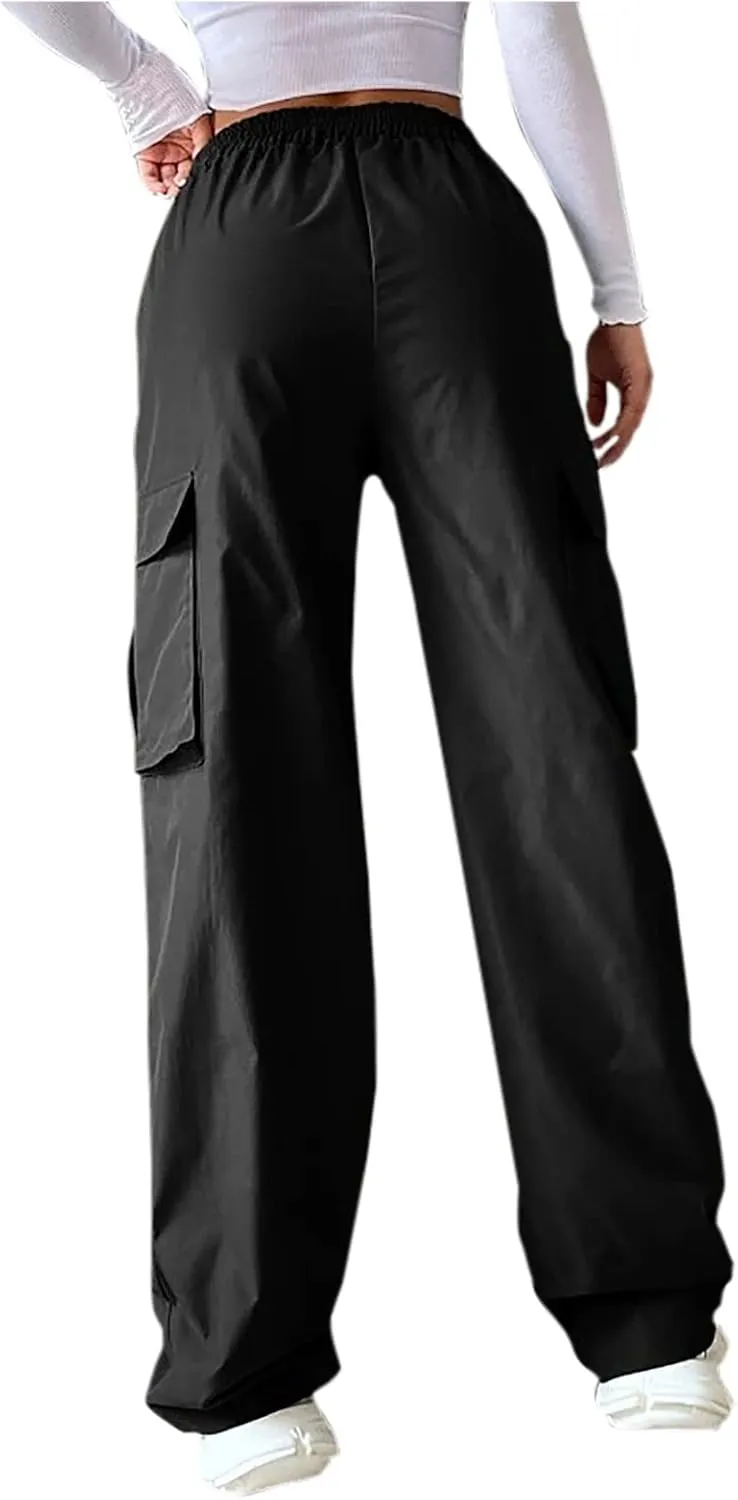 Womens Cargo Pants with Pockets High Rise Straight Leg Y2K Streetwear Trousers Baggy Pants Lightweight Hiking Pants
