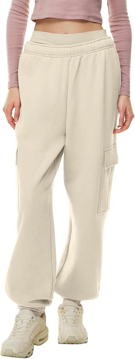 Womens Cargo Sweatpants Casual Baggy Fleece High Waisted Joggers Pants Oversized Fashion Outfits Y2k Clothes 2024