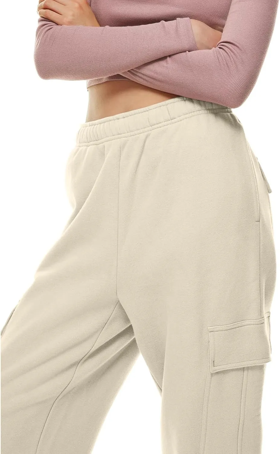 Womens Cargo Sweatpants Casual Baggy Fleece High Waisted Joggers Pants Oversized Fashion Outfits Y2k Clothes 2024