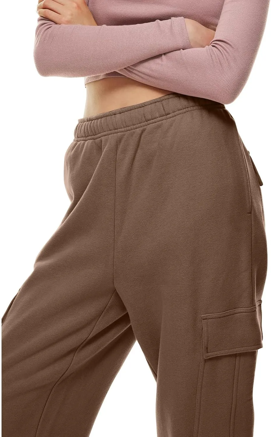 Womens Cargo Sweatpants Casual Baggy Fleece High Waisted Joggers Pants Oversized Fashion Outfits Y2k Clothes 2024