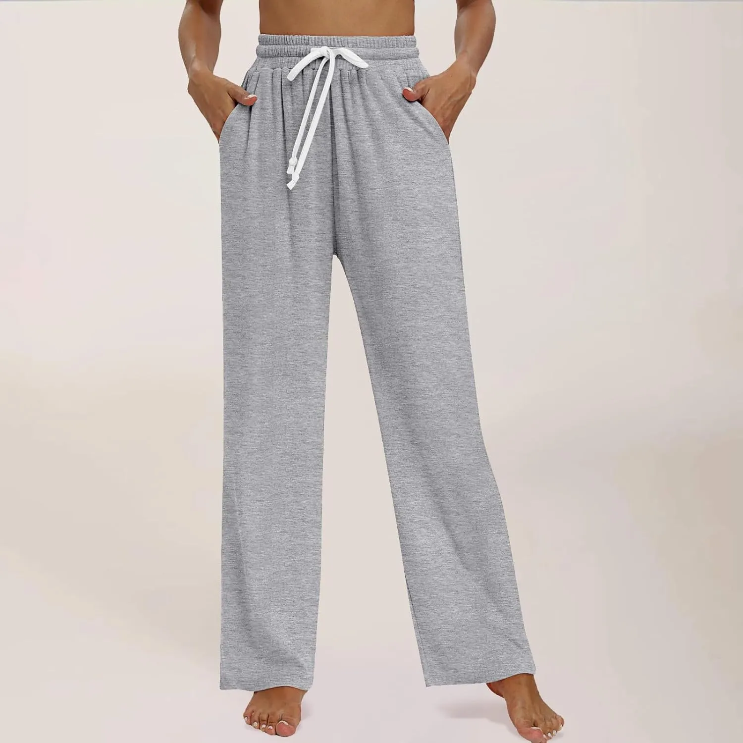 Womens Cargo Sweatpants Loose Sports Casual Pants Mid Waist Solid Color Wide Leg Pants Casual Pants Jogger