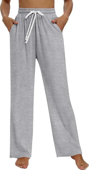 Womens Cargo Sweatpants Loose Sports Casual Pants Mid Waist Solid Color Wide Leg Pants Casual Pants Jogger