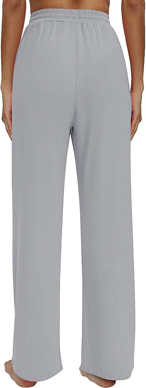 Womens Cargo Sweatpants Loose Sports Casual Pants Mid Waist Solid Color Wide Leg Pants Casual Pants Jogger