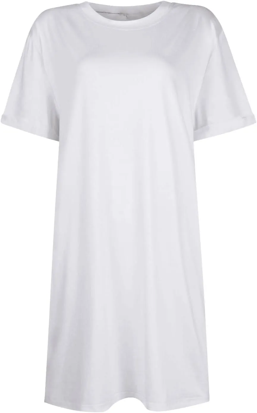 Women's Casual Dresses Summer Short Sleeve Mid Thigh Length T Shirt Dress with Pocket for Women
