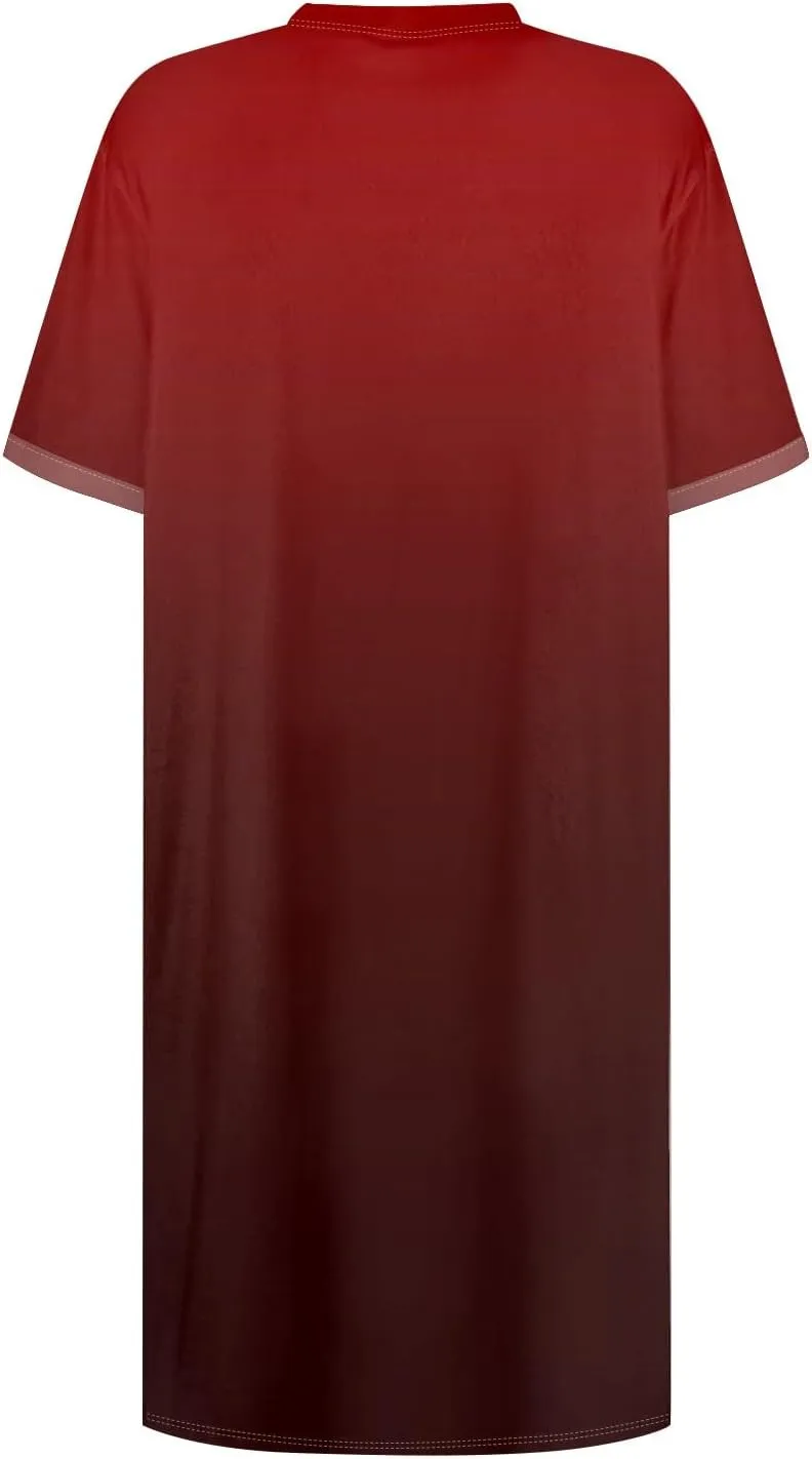 Women's Casual Dresses Summer Short Sleeve Mid Thigh Length T Shirt Dress with Pocket for Women