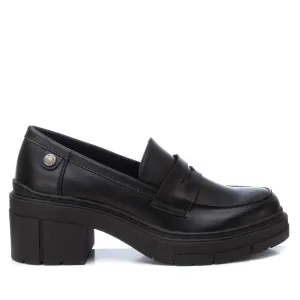 Women's Casual Heeled Moccasins In Black simple design Weekend Outings