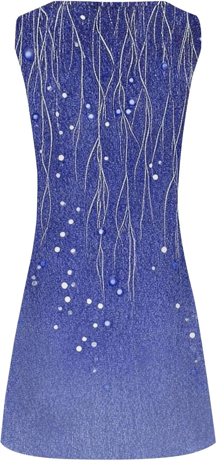 Women's Casual Summer Sleeveless Dress Sun Dresses for Women 2025 Vacation Beach Casual Summer Sundresses Sleeveless