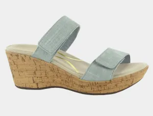 Women's Caveran Wedge Sandal In Teal Leg Line