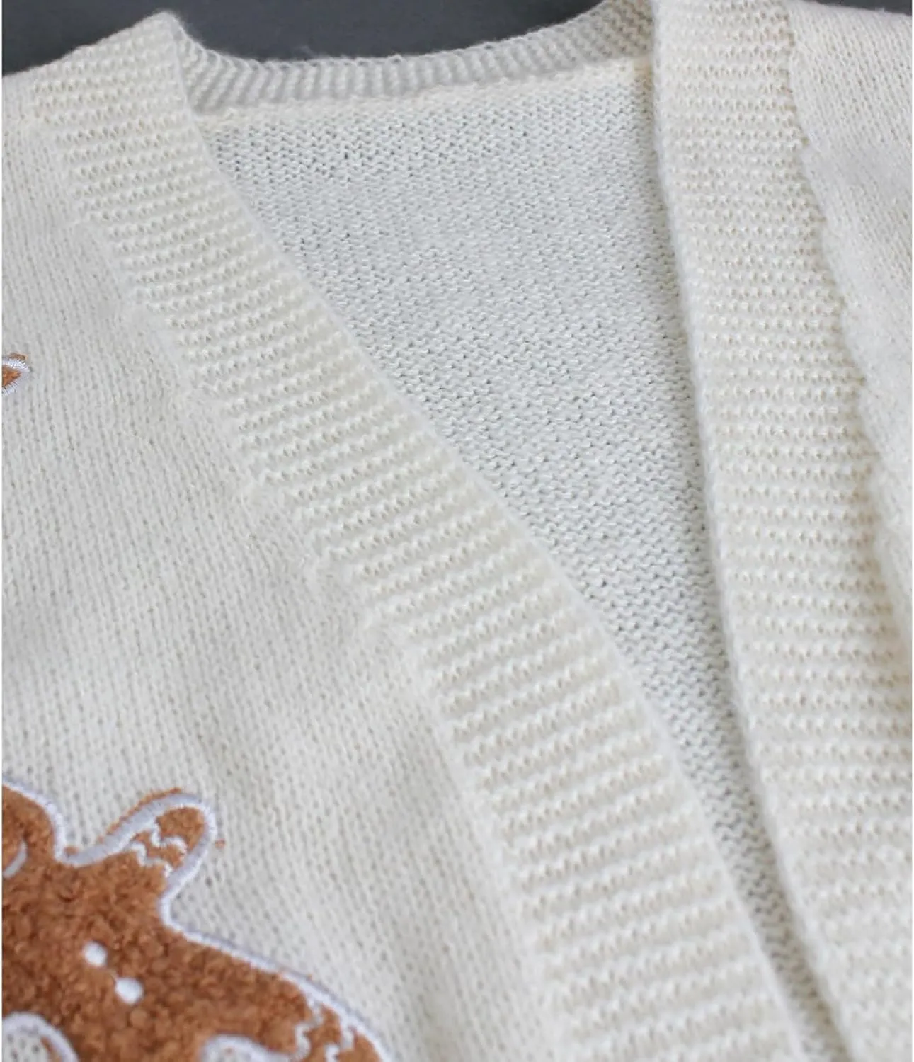 Women's Christmas Cropped Cardigan Sweaters,Gingerbread Cardigan, Gingerbread Sweater, Cropped red Cardigan