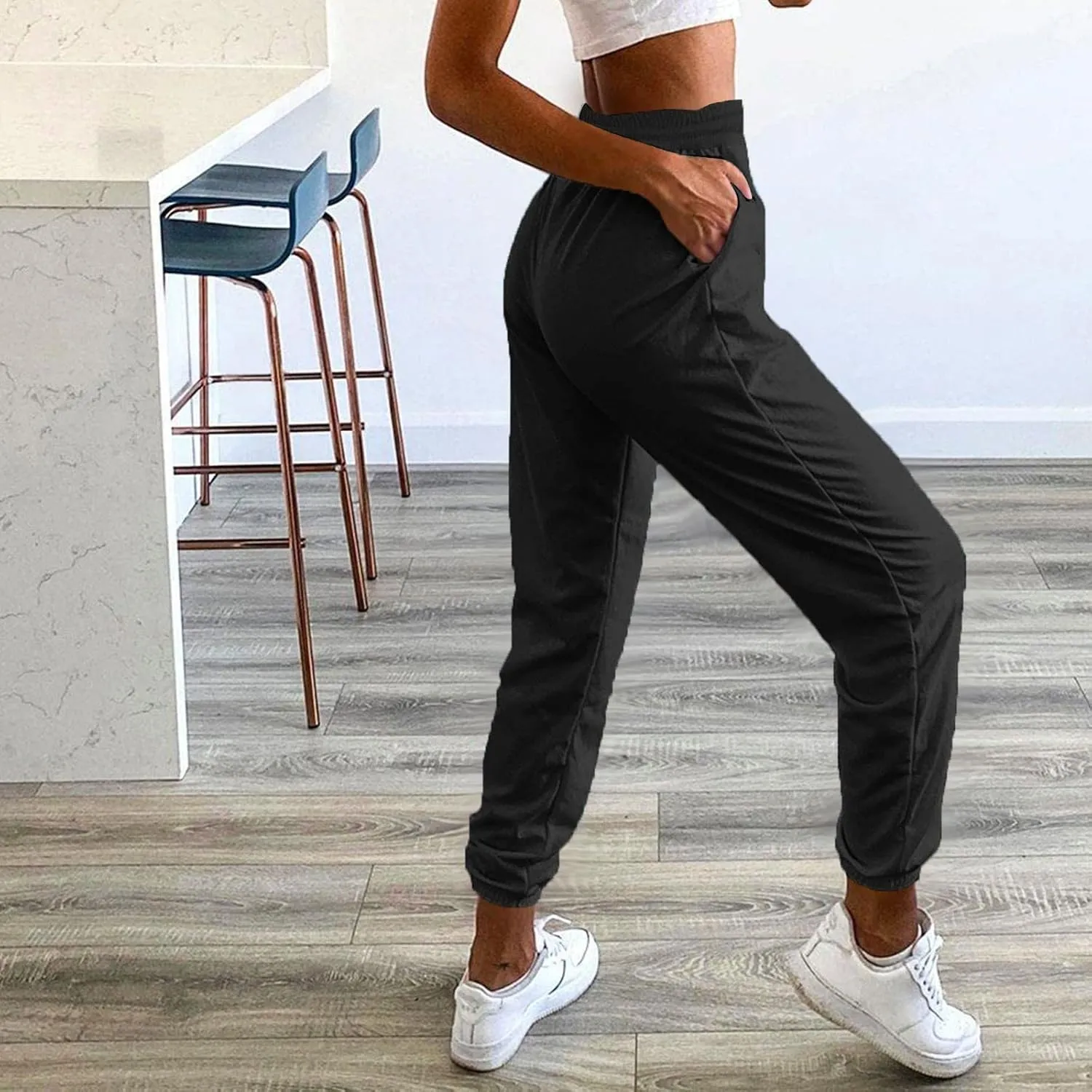 Women's Cinch Bottom Sweatpants High Waisted Athletic Joggers for Ladies Teen Girls Drawstring Joggers Lounge Pants