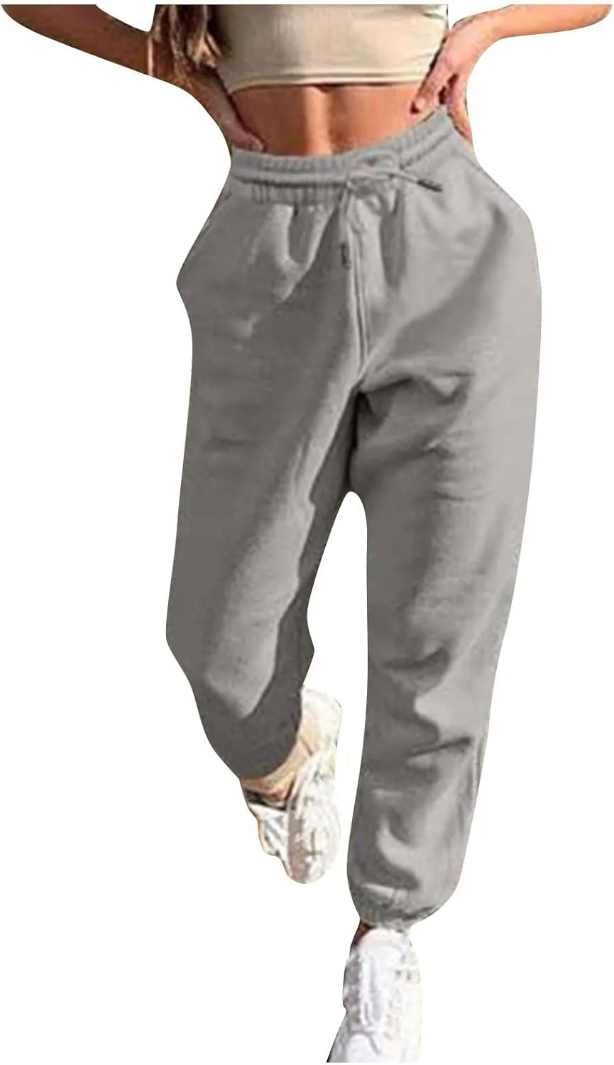 Women's Cinch Bottom Sweatpants High Waisted Athletic Joggers for Ladies Teen Girls Drawstring Joggers Lounge Pants