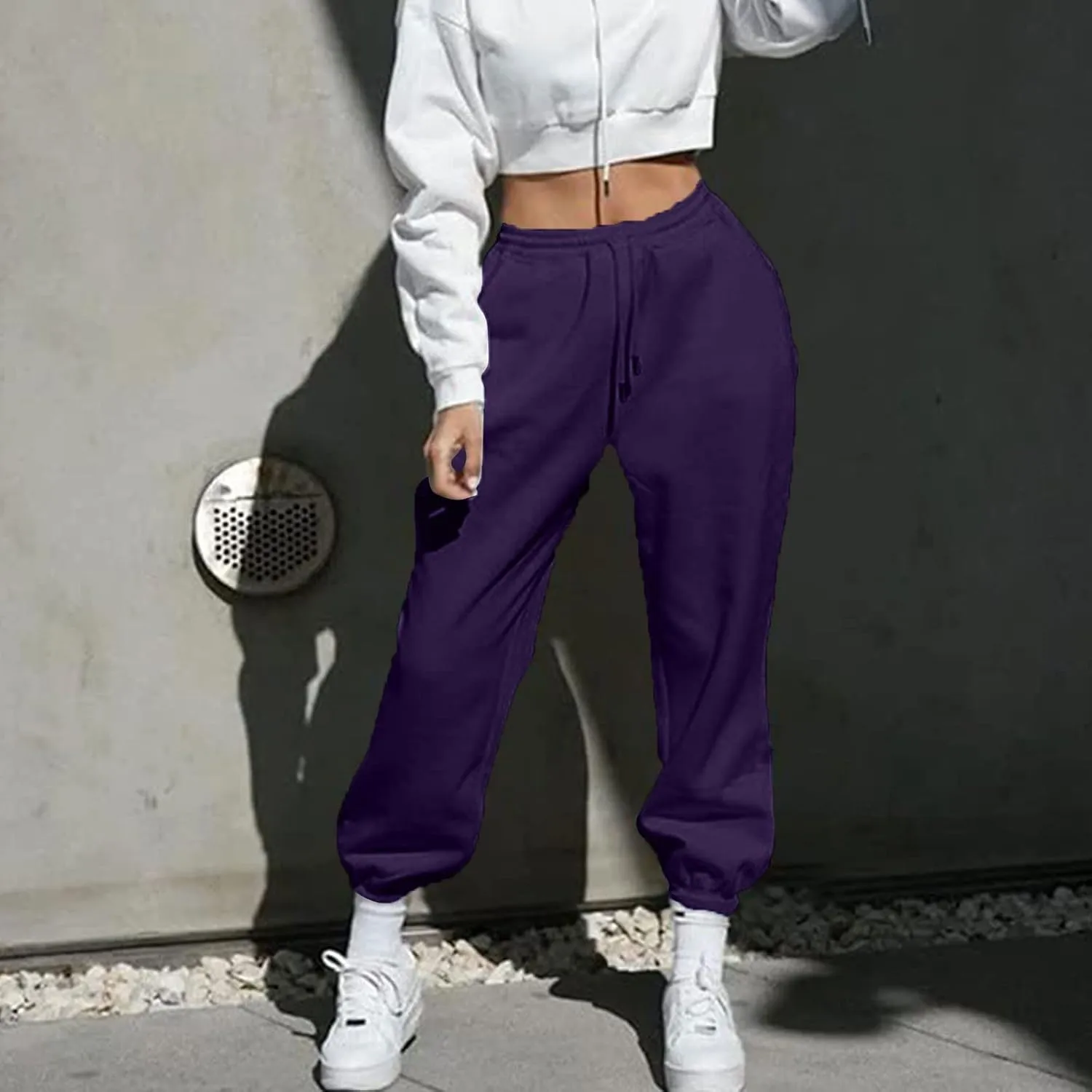 Women's Cinch Bottom Sweatpants High Waisted Athletic Joggers for Ladies Teen Girls Drawstring Joggers Lounge Pants