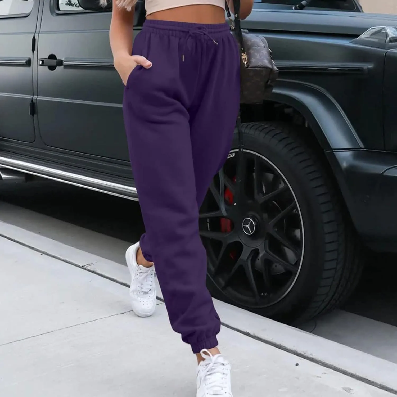 Women's Cinch Bottom Sweatpants High Waisted Athletic Joggers for Ladies Teen Girls Drawstring Joggers Lounge Pants