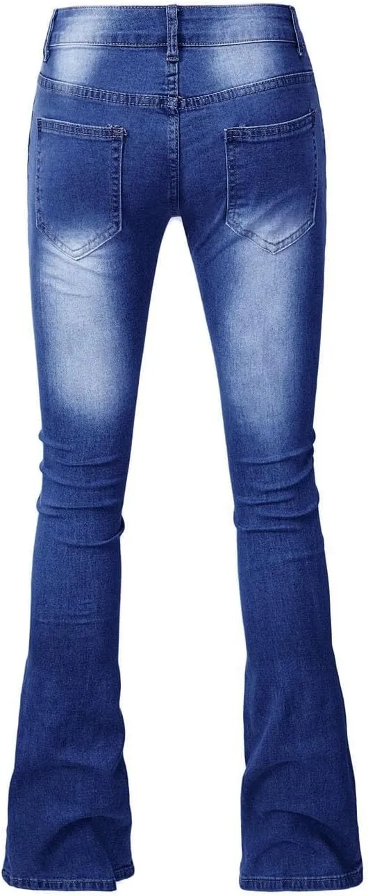 Women's Classic High Jeans Pants Pocket Plus Size Length Women Fitness High Waisted Wide Leg Bootcut Jeans