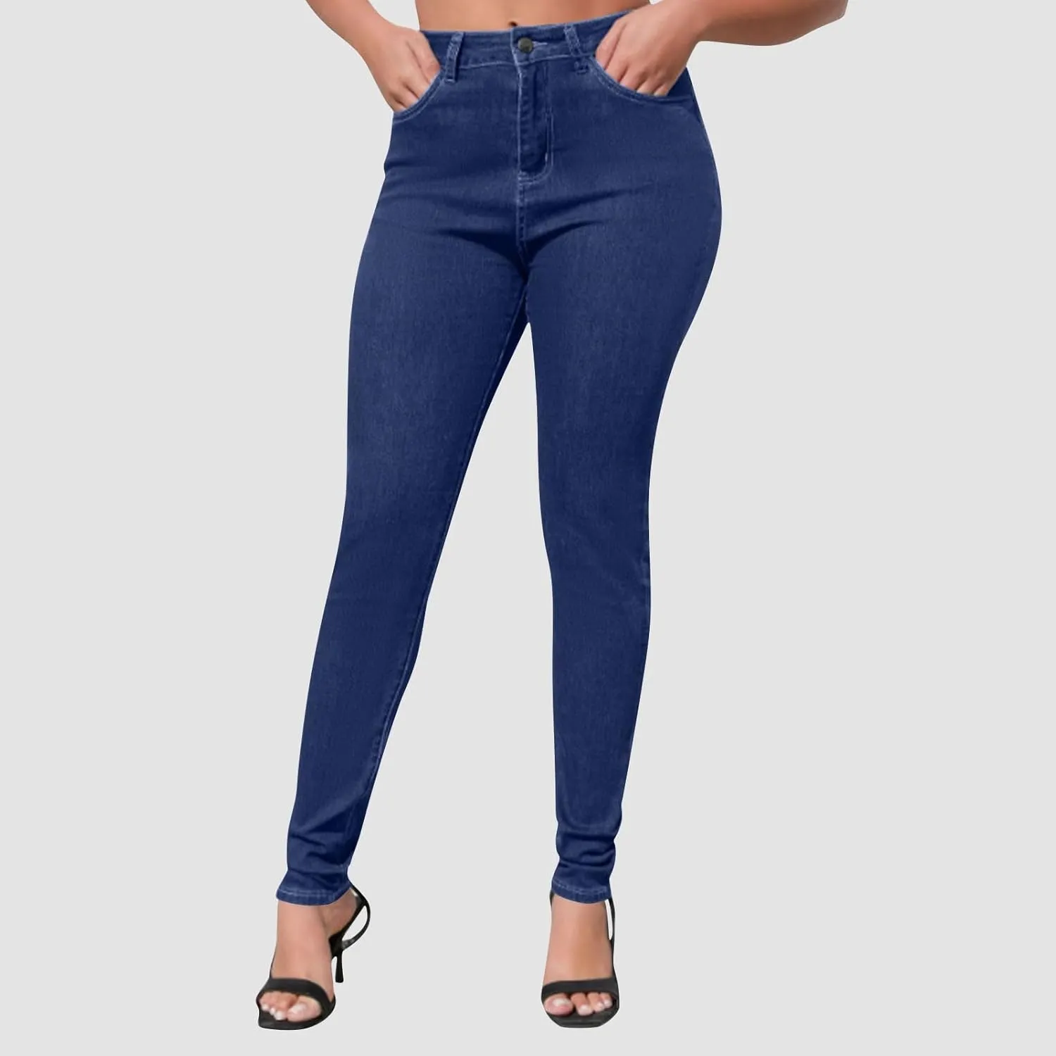 Womens Classic Jean Pants High Waisted Skinny Stretch Butt Lifting Jeans Trendy Slim Fit Denim Pants with Pockets