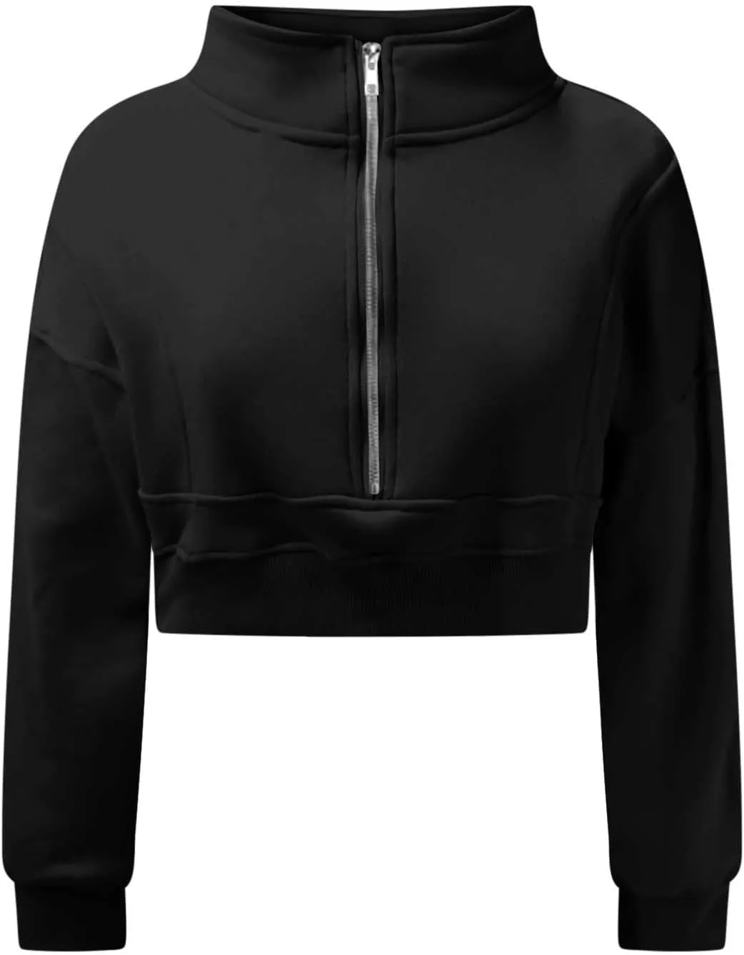 Women's Cropped Sweatshrits Thumb Hole Zip Up Pullover Sweatshirt Long Sleeve Workout Tops Y2k Cropped Sweatshirt
