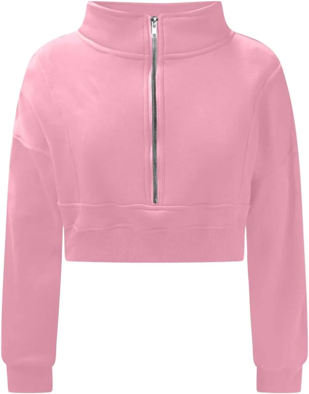 Women's Cropped Sweatshrits Thumb Hole Zip Up Pullover Sweatshirt Long Sleeve Workout Tops Y2k Cropped Sweatshirt