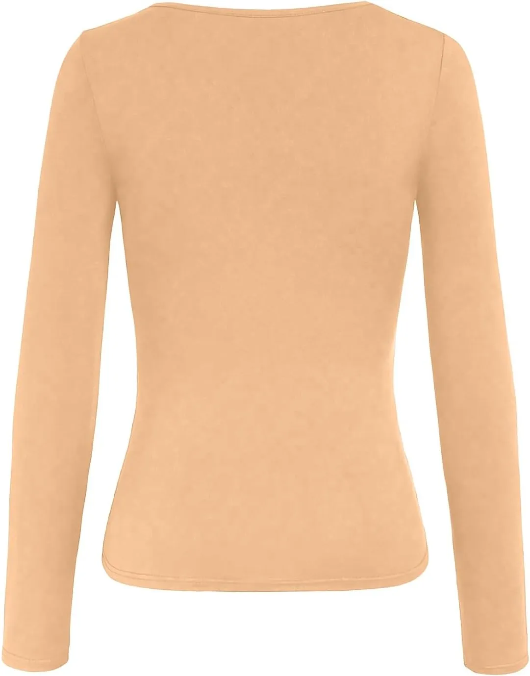 Women's Cross Wrap Ruched Plunge Sexy Deep V Neck Slim Fit Long Sleeve Fleece Lined T Shirt Tunic Tops Tee Black T Shirt