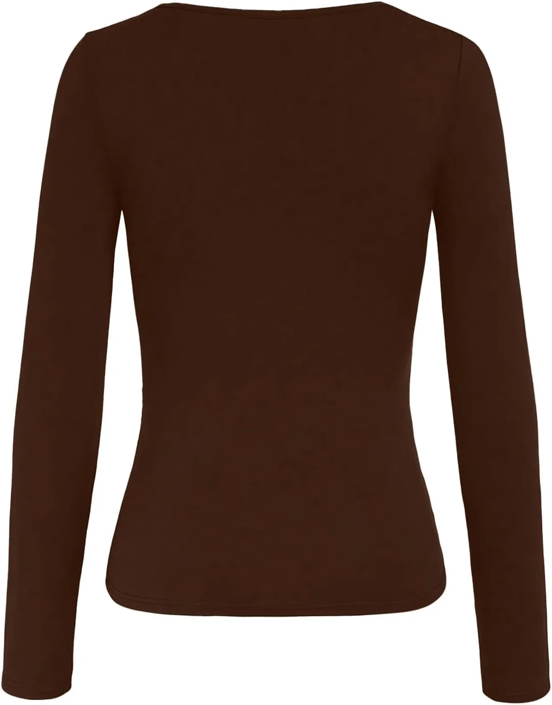 Women's Cross Wrap Ruched Plunge Sexy Deep V Neck Slim Fit Long Sleeve Fleece Lined T Shirt Tunic Tops Tee Black T Shirt