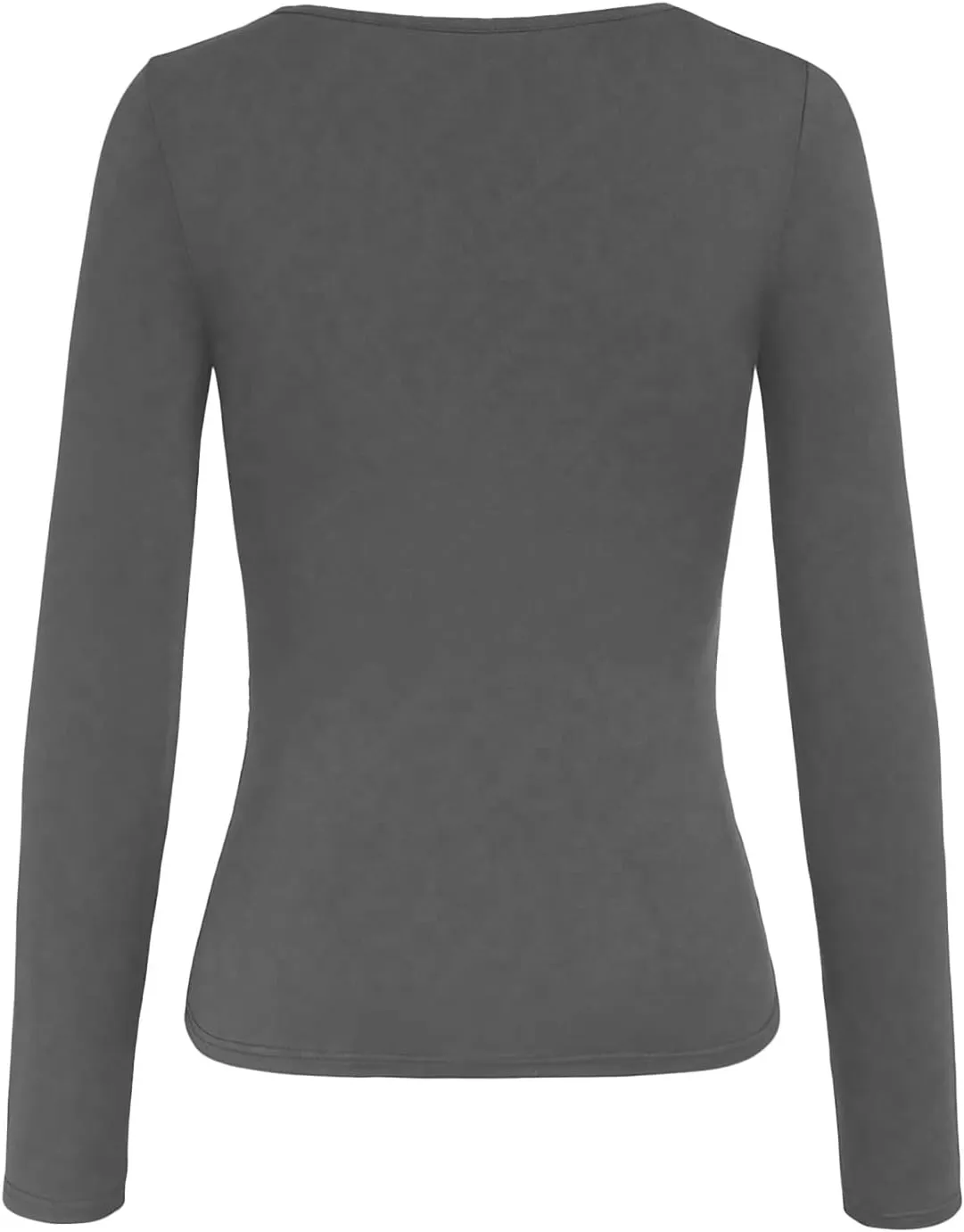 Women's Cross Wrap Ruched Plunge Sexy Deep V Neck Slim Fit Long Sleeve Fleece Lined T Shirt Tunic Tops Tee Womens