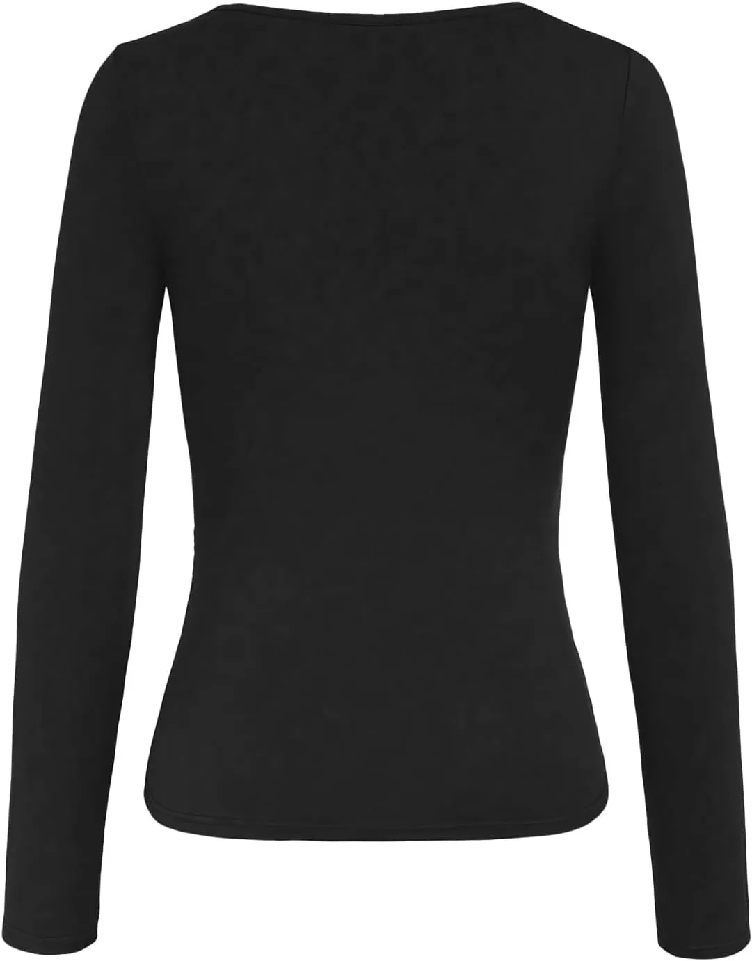 Women's Cross Wrap Ruched Plunge Sexy Deep V Neck Slim Fit Long Sleeve Fleece Lined T Shirt Tunic Tops Tee Womens