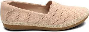 Foot Power Lace Up Women's Danelly Sky Loafer Flat In Blush Suede