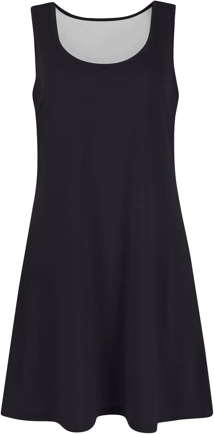 Womens Dress Shirts Summer Sleeveless Tank Dress Sundresses Short Dresses Casual Spring Boho Floral Dresses with Pocket